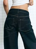Retro Washed High Waist Barrel Leg Jeans