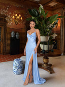 Elegant Draped Neckline Maxi Dress