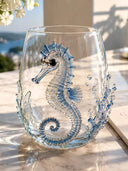 Ocean-Inspired Decorative Glass Tumbler