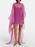 Elegant Sheer Organza Cape Mini Dress