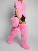 Chic Plush Round Crossbody Bag