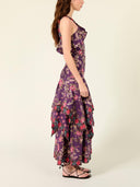 Floral Print Cross Halter Maxi Dress