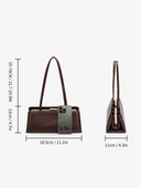 Vintage Textured Shoulder Tote Bag