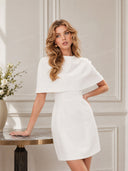 Elegant Cape-Layered Mini Dress