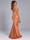 Elegant 3D Floral Ruffle-Trim Cami Maxi Dress