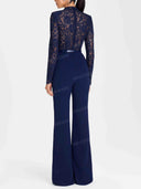 Elegant Lace High Neck Wide Leg Jumpsuit