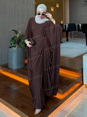 Elegant Ruched Batwing Top & Wide Leg Pants Set