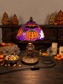 Halloween Pumpkin Ghost Stained Glass Table Lamp