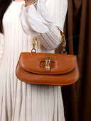 Niche Bamboo Handle Flap Shoulder Bag