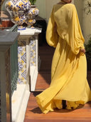 Elegant Chiffon Cape Ruched Maxi Dress