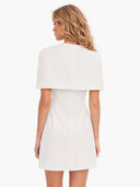 Elegant Cape-Layered Mini Dress