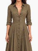 Retro Shirt-style Floor-length Maxi Dress
