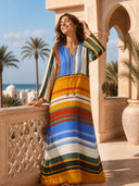 Horizon Stripe Maxi Dress