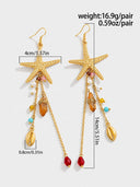 Vintage Starfish Charm Drop Earrings