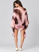 Abstract Print Cape Top and Shorts Two Piece Set