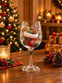 Christmas Santa Reindeer Decorative Wine Glass