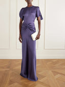 Satin Flutter Sleeve Dress