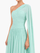 Elegant One-Shoulder Ruched Maxi Dress