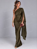 Asymmetric Draped Top & Maxi Skirt Set