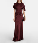 Satin Flutter Sleeve Dress
