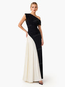 Elegant Asymmetric Off-Shoulder Pleated Maxi Dress