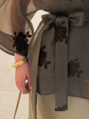 Elegant Kimono-Style Top & Satin Mermaid Skirt Two-Piece Set