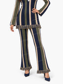 Minimalist Vertical-Stripe Knit Two-Piece Set