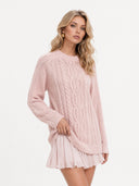 Casual Twist Sweater Mini Dress