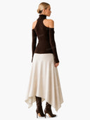 Minimalist Cutout High-Neck Contrast Two-Piece Set