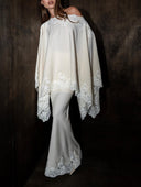 Elegant Satin Lace Shawl & Maxi Skirt Two-Piece Set