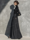 Turtleneck Top & Pleated Wide Leg Pants Set