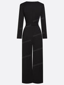 Pearl Trim Square Neck Wide Leg Jumpsuit