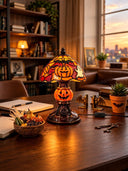Halloween Pumpkin Stained Glass Table Lamp