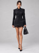 Tailored Blazer & Lace Trim Shorts Two Piece Set