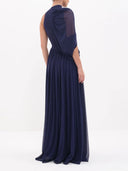 One‑Shoulder Draped Ruched Maxi Dress